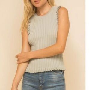 NWT Hem & Thread blue colored ribbed tank